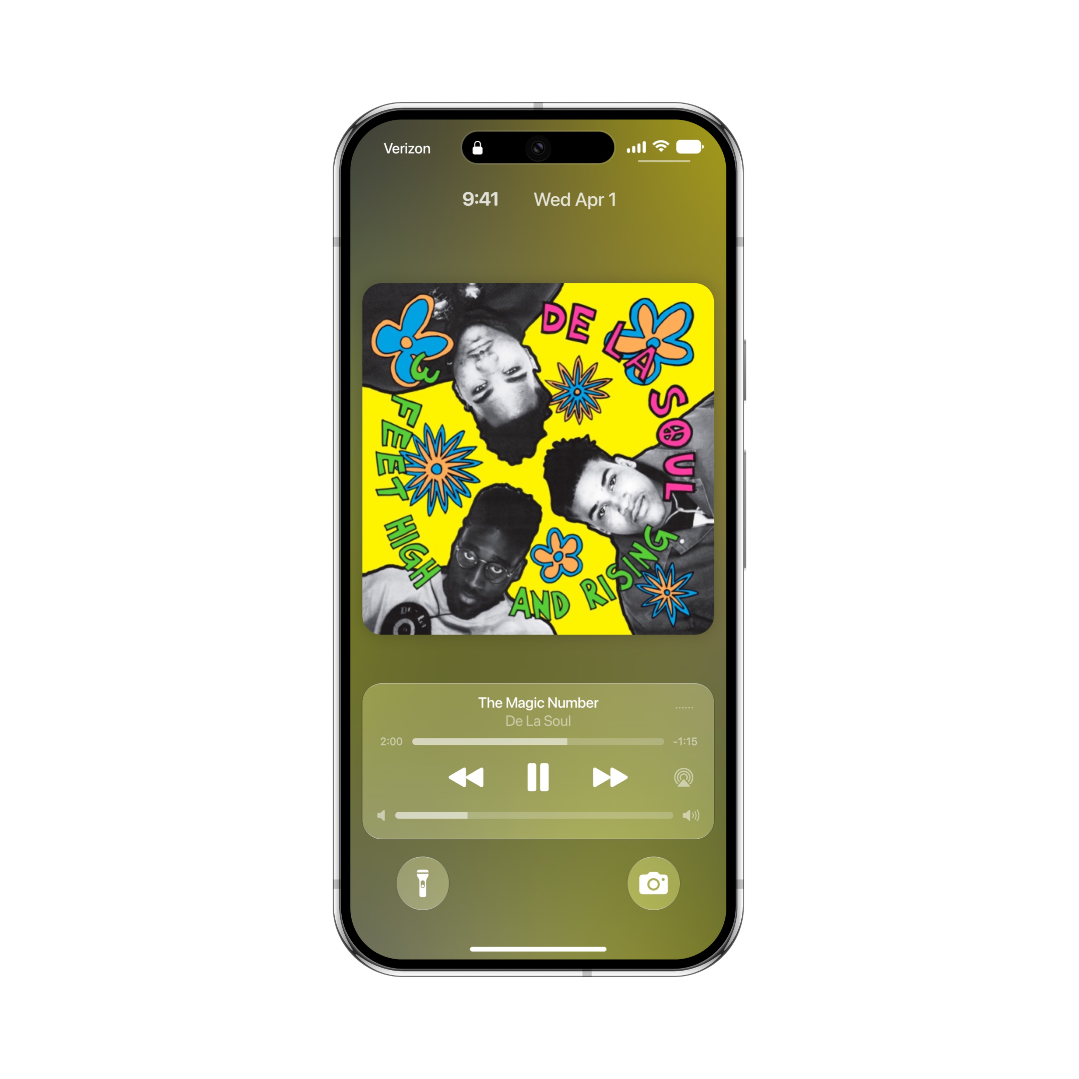 Expanded full-screen Lock Screen media controls