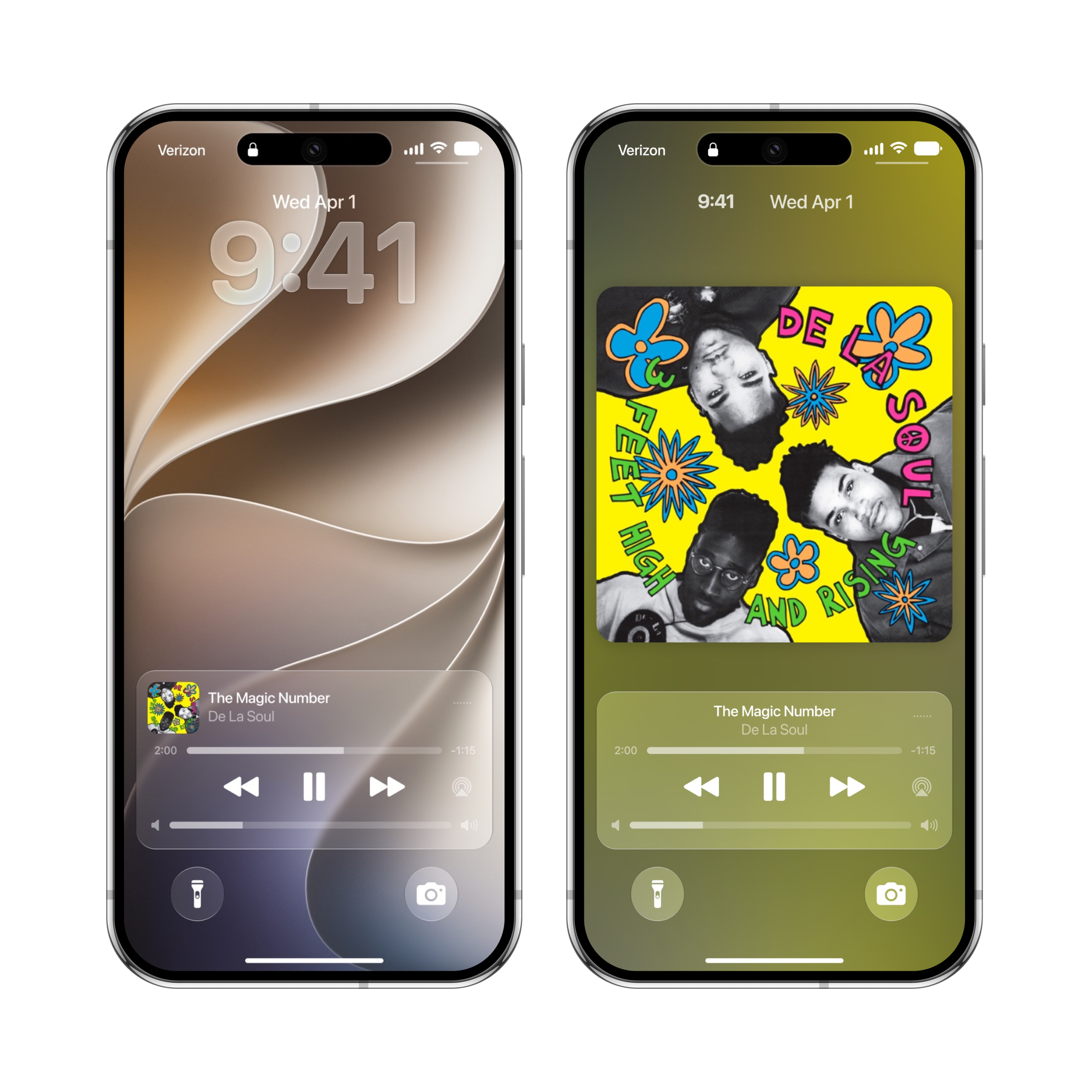 Compact and full-screen music players in iStage 27