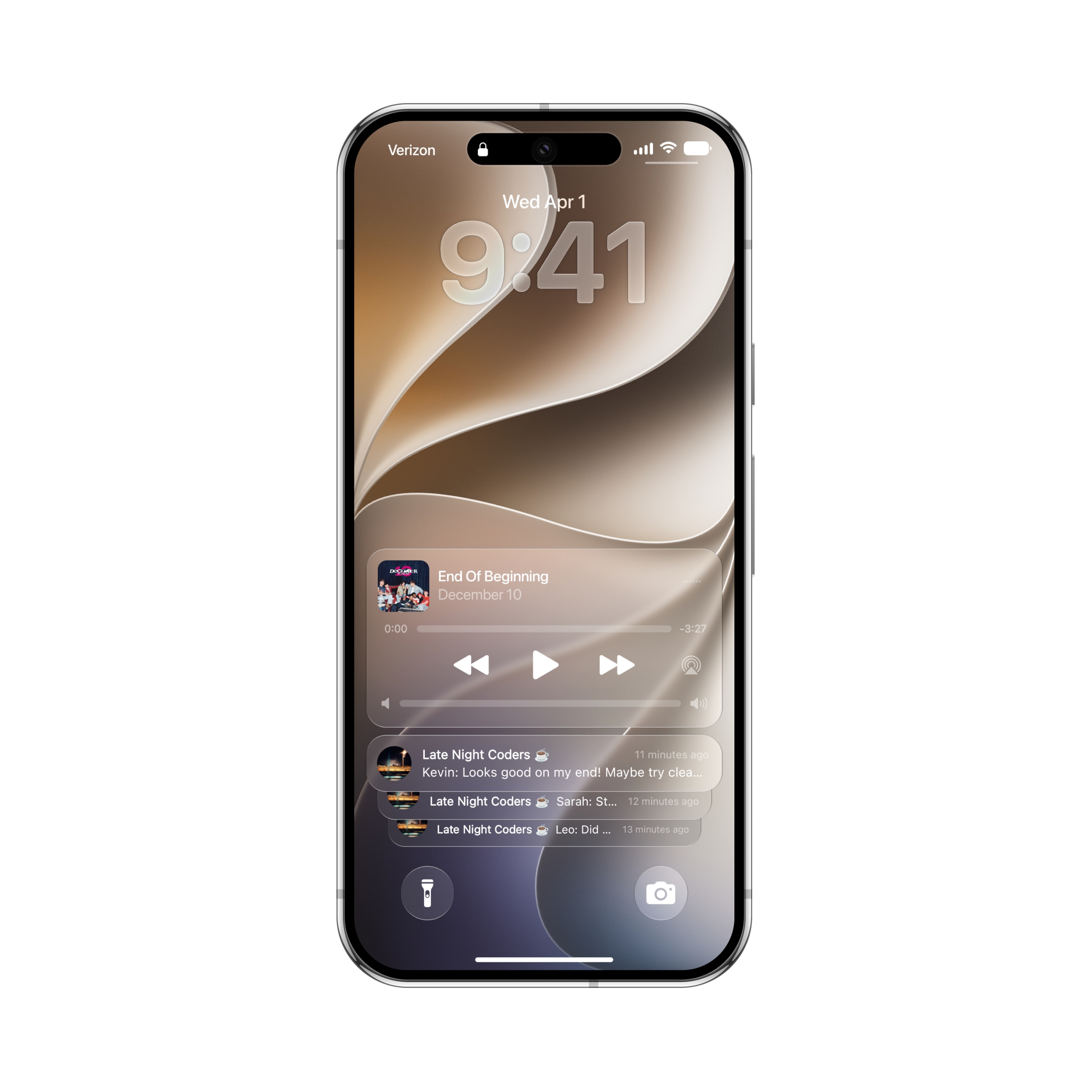 Notifications stacked neatly at the bottom of the Lock Screen