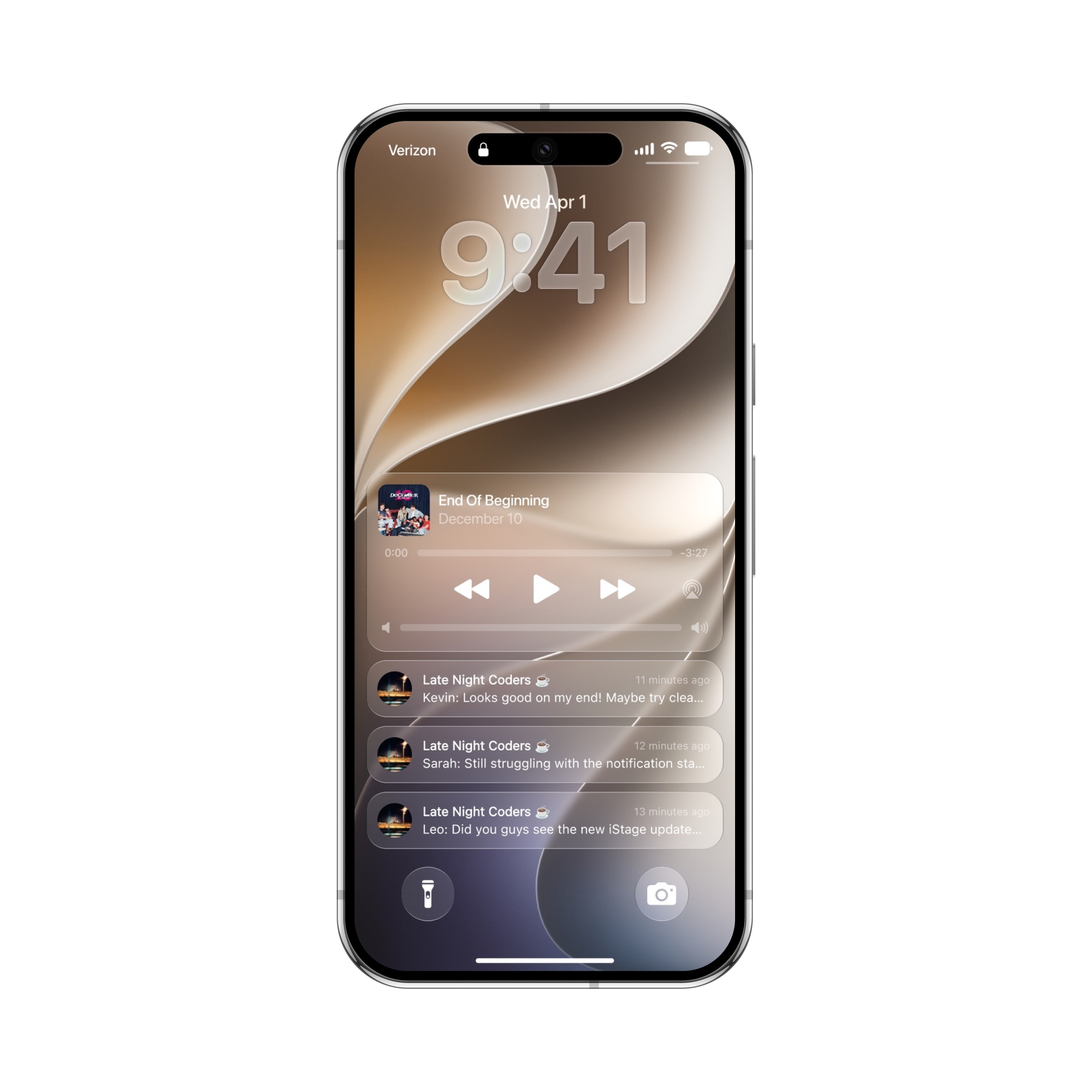Rich notifications rendered in Liquid Glass